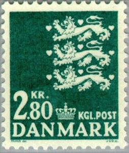 Stamp, Coat of arms, Denmark,  , Heraldic Animals, Coats of Arms