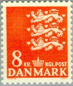 Stamp, Coat of arms, Denmark,  , Heraldic Animals, Coats of Arms