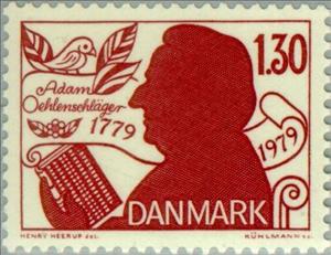 Stamp, Adam Oehlenschläger, Denmark,  , Literary People (Poets and Writers)