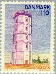Stamp, Skagen Lighthouse, Denmark,  , Lighthouses, Tourism, Towers