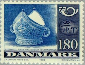 Stamp, NORDEN crafts, Bishop's Bowl, Denmark,  , Postal Unions, Glass and Earthenware, Post Horns, Ceramics, Norden, Crafts