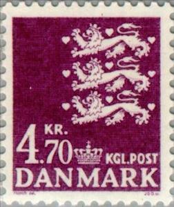 Stamp, Coat of arms, Denmark,  , Heraldic Animals, Coats of Arms