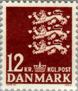 Stamp, Coat of arms, Denmark,  , Heraldic Animals, Coats of Arms