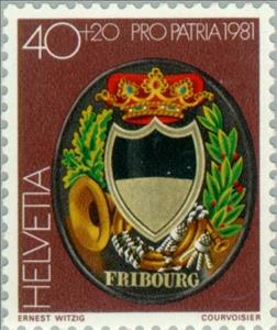 Stamp, Postsign of the Freiburg Canton Post, Switzerland,  , Postal Services, Crafts