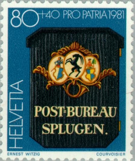 Postsign of Postoffice Splügen