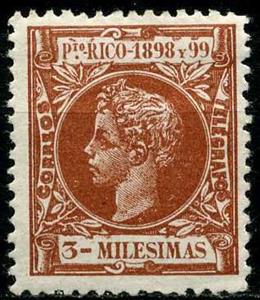 Stamp, King Alfonso XIII, Puerto Rico,  