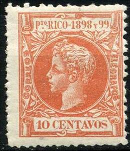 Stamp, King Alfonso XIII, Puerto Rico,  