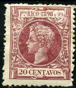 Stamp, King Alfonso XIII, Puerto Rico,  