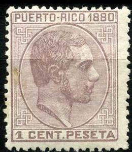 Stamp, King Alfonso XII, Puerto Rico,  