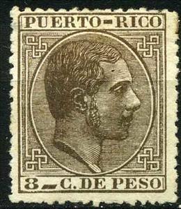 Stamp, King Alfonso XII, Puerto Rico,  