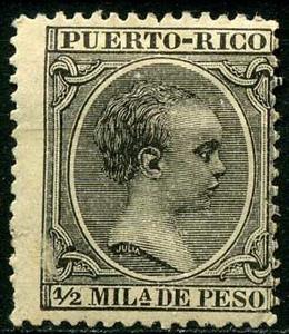 Stamp, King Alfonso XIII, Puerto Rico,  