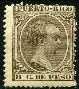 Stamp, King Alfonso XIII, Puerto Rico,  