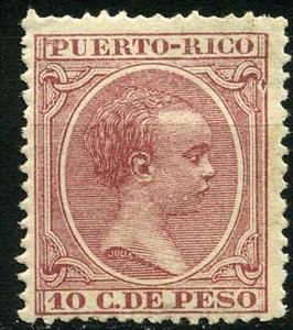 Stamp, King Alfonso XIII, Puerto Rico,  