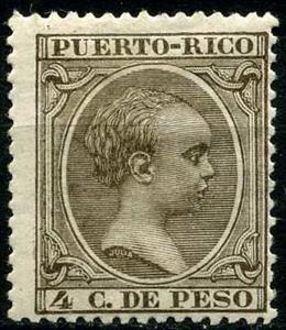 Stamp, King Alfonso XIII, Puerto Rico,  