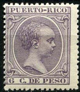 Stamp, King Alfonso XIII, Puerto Rico,  