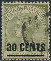 Stamp, Surcharged, Sri Lanka,  