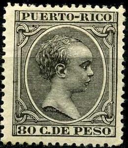 Stamp, King Alfonso XIII, Puerto Rico,  