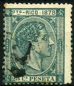 Stamp, King Alfonso XII, Puerto Rico,  