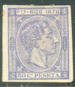Stamp, King Alfonso XII, Puerto Rico,  