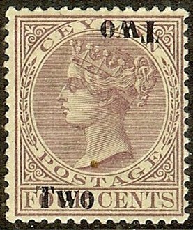 Stamp, Double Surch,One Inv., Sri Lanka,  