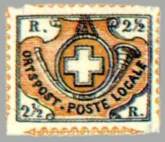Post horn with Swiss coat of arms