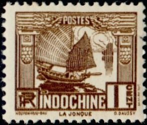 Stamp, Junk, French Indochina,  , Sailing Ships