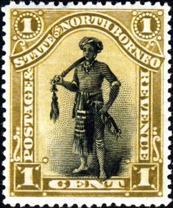 Stamp, Dyak, North Borneo,  , Folklore, Suits and Costumes