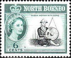 Stamp, Country views, North Borneo,  , Music, Musical Instruments