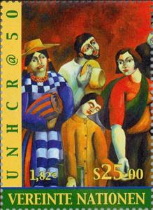Stamp, U.N.C.H.R., UNO Vienna,  , U.N.H.C.R., Refugees