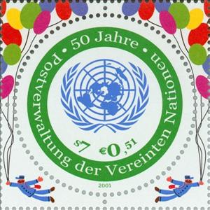Stamp, Postal service U.N.O., UNO Vienna,  , Air Balloons, Anniversaries and Jubilees