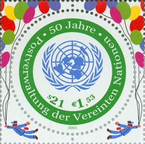 Stamp, Postal service U.N.O., UNO Vienna,  , Air Balloons, Anniversaries and Jubilees