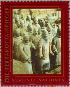Stamp, Terracotta-Army, UNO Vienna,  , Sculptures, UNESCO World Heritage Sites