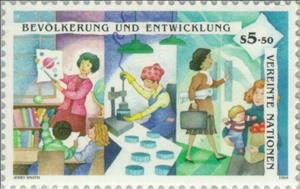 Stamp, Population and development, UNO Vienna,  , Special Occasions