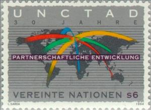 Stamp, UNCTAD, UNO Vienna,  , Cartography, Maps, Anniversaries and Jubilees