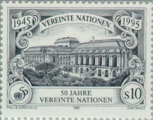 Stamp, U.N.O., UNO Vienna,  , U.N.O., Buildings, Anniversaries and Jubilees