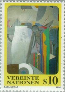 Stamp, Symbols U.N.O., UNO Vienna,  , Paintings