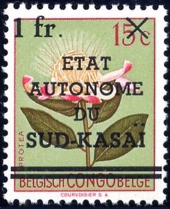 BE C303 with black overprint'ETAT AUTONOME DU SUD-KASAÏ' and