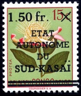 BE C303 with black overprint'ETAT AUTONOME DU SUD-KASAÏ' and