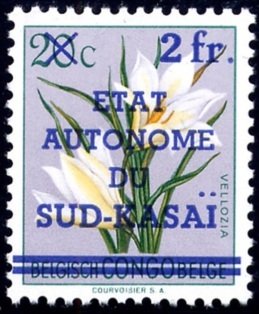BE C304 with blue overprint'ETAT AUTONOME DU SUD-KASAÏ' and