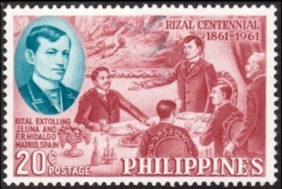 José Rizal with Juan Luna and F.R. Hidalgo