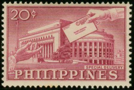 Post office Building, Manila and Hands with Letter