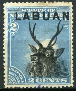 Stamp, Sambar Deer (Cervus unicolor), Labuan,  , Animals (Fauna)
