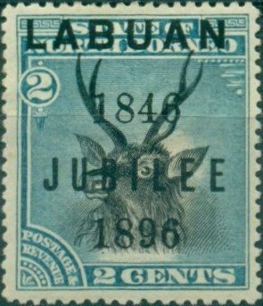 Stamp, Sambar Deer (Cervus unicolor), Labuan,  , Animals (Fauna)