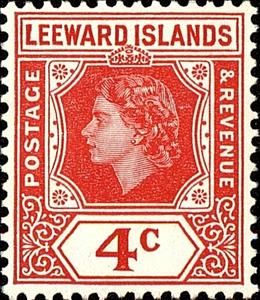 Stamp, Issues of 1954, Leeward Islands,  