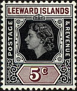 Stamp, Issues of 1954, Leeward Islands,  