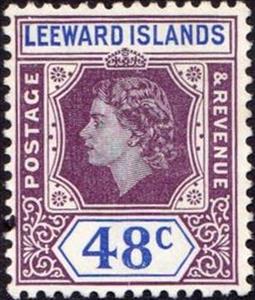 Stamp, Issues of 1954, Leeward Islands,  