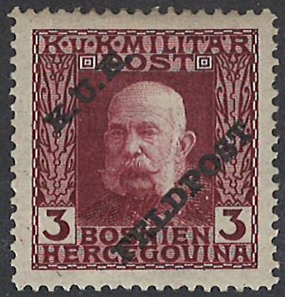 Overprint on Bosnia military stamp