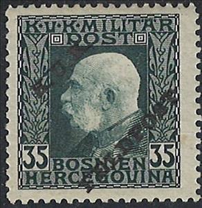 Stamp, Overprint on Bosnia military stamp, Austria,  