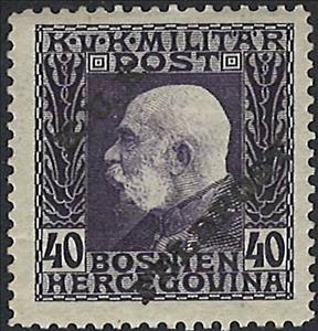 Stamp, Overprint on Bosnia military stamp, Austria,  