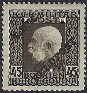 Stamp, Overprint on Bosnia military stamp, Austria,  